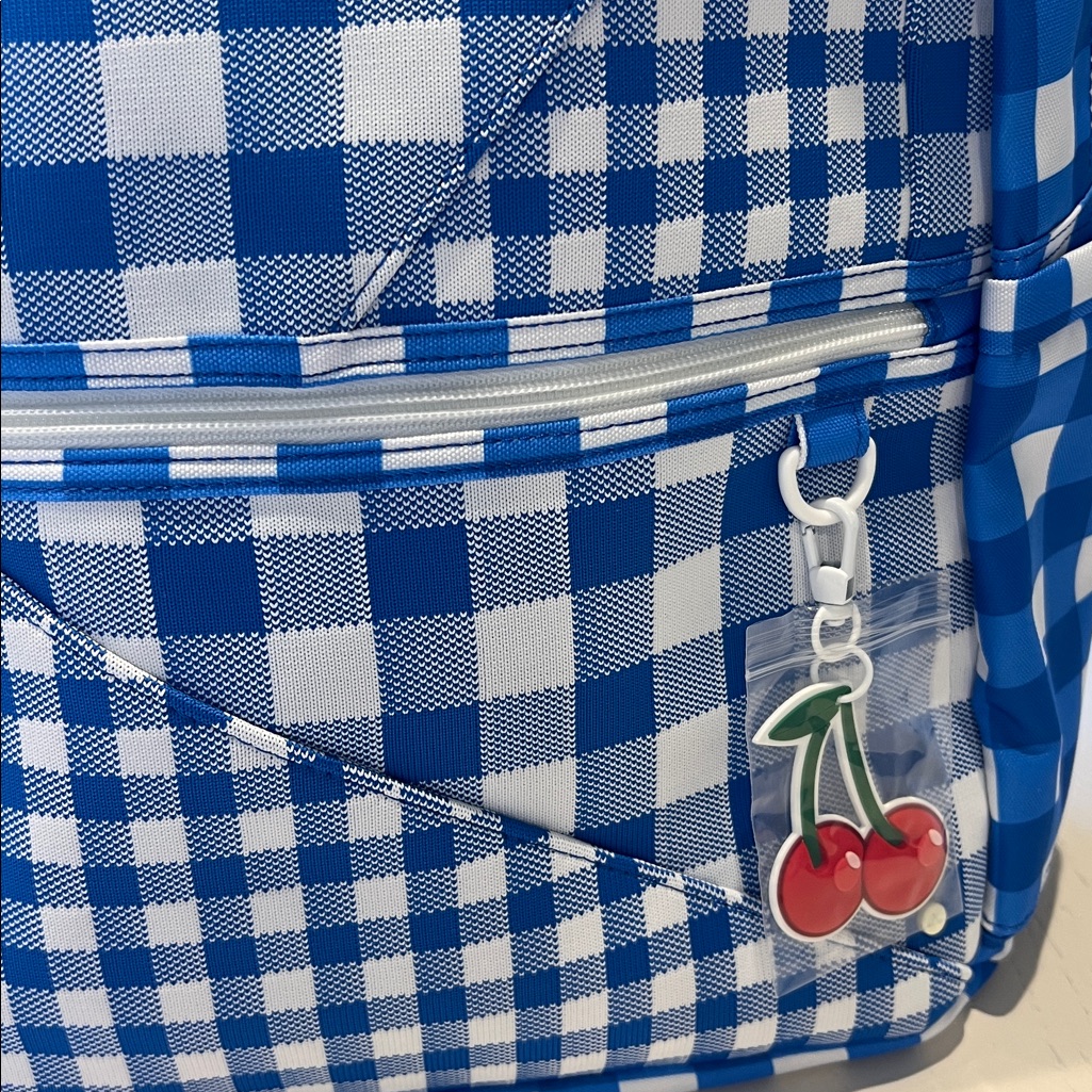 State Blue And White Gingham Kids Backpack — image 3 of 6